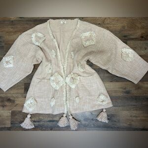World Market Cream Teddy Jacket 100%Cotton made in India OS